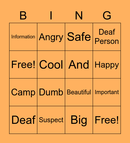 Part 1 Bingo Card