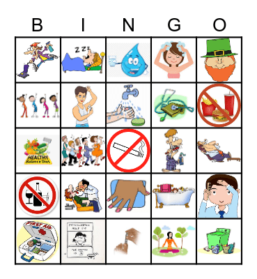 HEALTH AND HYGIENE Bingo Card