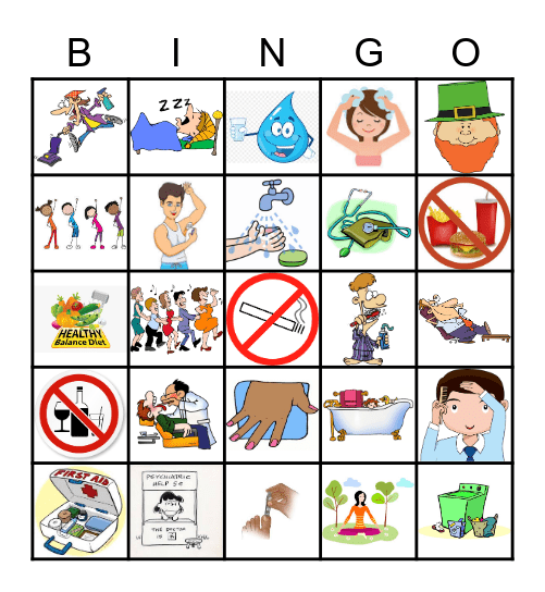 HEALTH AND HYGIENE Bingo Card