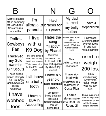 Service Coach BINGO Card
