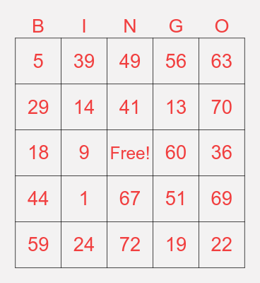 LEM & NHEL TV Bingo Card