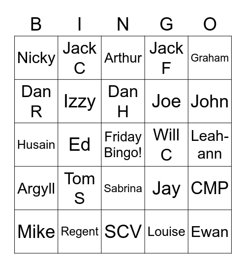Friday Bingo 16.04 Bingo Card