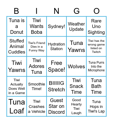 Tiwi's Stream Bingo Card