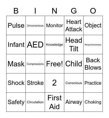 CPR & First Aid Bingo Card