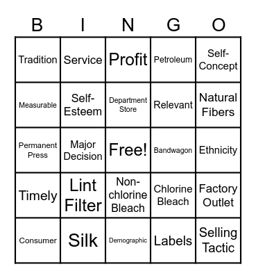 FACS Review Bingo Card