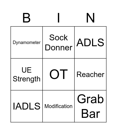 OT Month Bingo Card