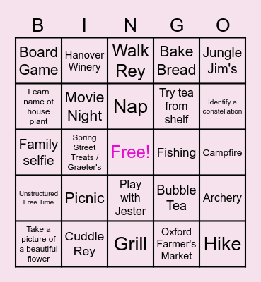 Spring in Oxford Bingo Card