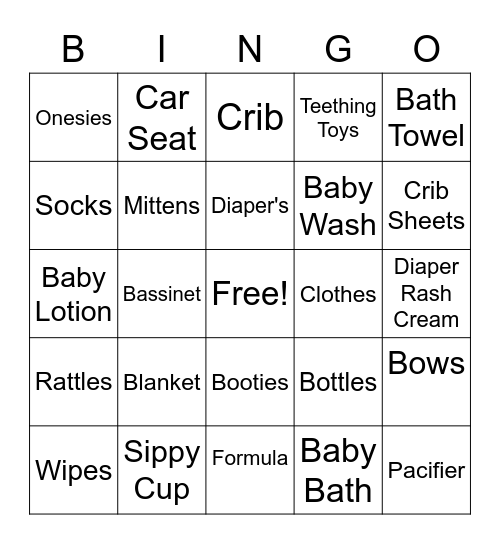 Baby BINGO Card