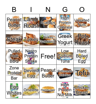 HIGH PROTEIN BINGO Card