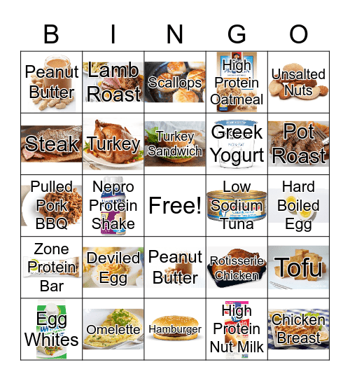 HIGH PROTEIN BINGO Card