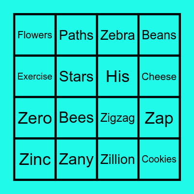 Z-Bingo Card