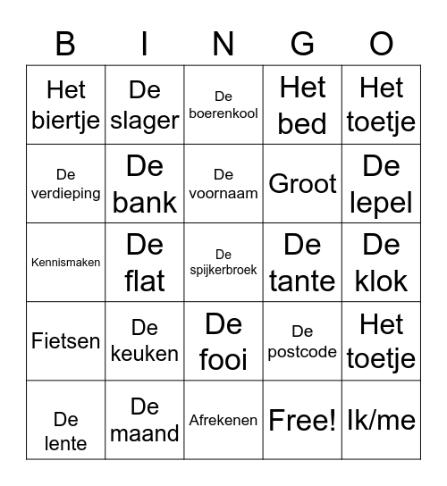 Bingo farewell party Kookoovaya Bingo Card