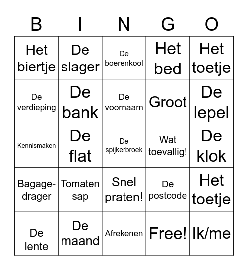 Bingo farewell party Kookoovaya Bingo Card