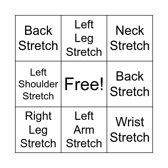 Yoga BIngo Card