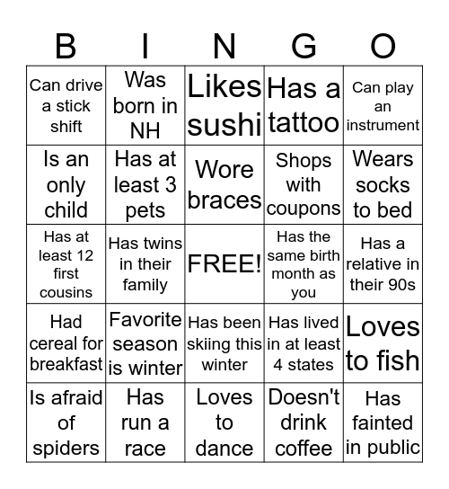 Bingo Card
