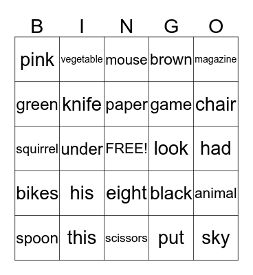 Alisha's Bingo Game Bingo Card