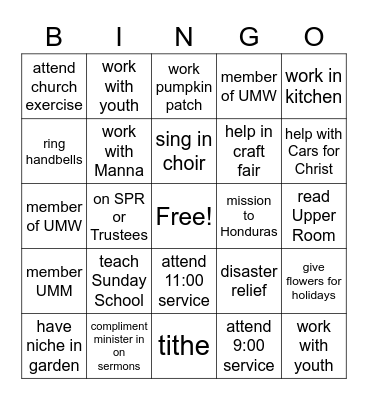 SLS-UMC HELPING HANDS Bingo Card