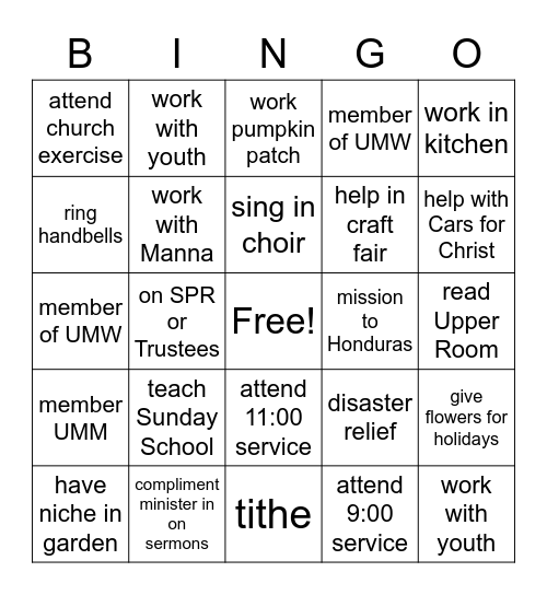 SLS-UMC HELPING HANDS Bingo Card