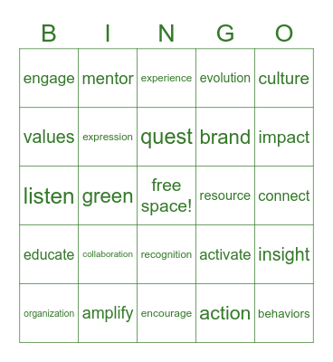 QVP Bingo Card
