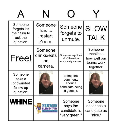 Interview ANNOY-O Bingo Card