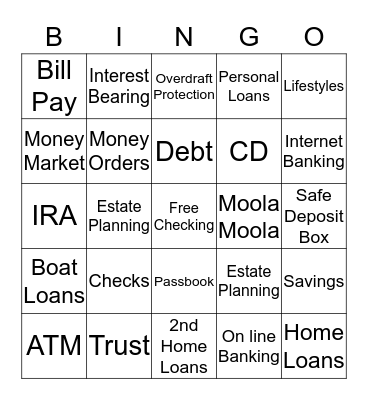 Southwest Missoui Bank Bingo Card