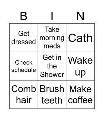 Morning Bingo Card