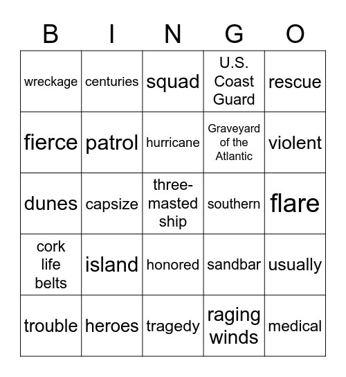 The Heroes of Pea Island Bingo Card
