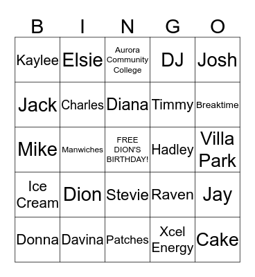 HAPPY BIRTHDAY  Bingo Card