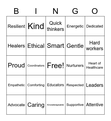 Defining Nursing Bingo Card