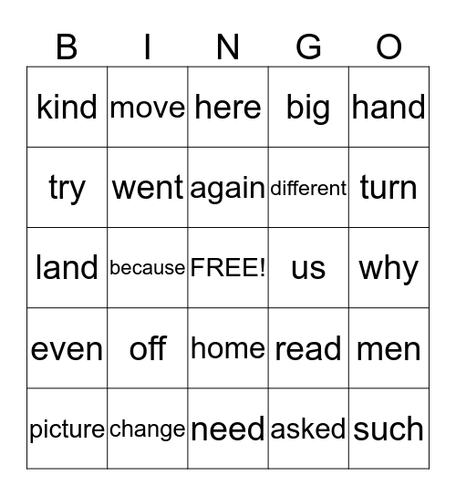 Tyrone's 2nd Bingo Card