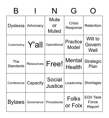 Southeast Bingo Card
