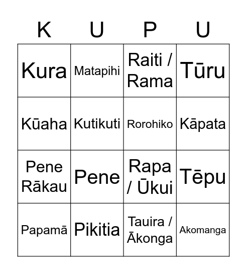 AKOMANGA Bingo Card