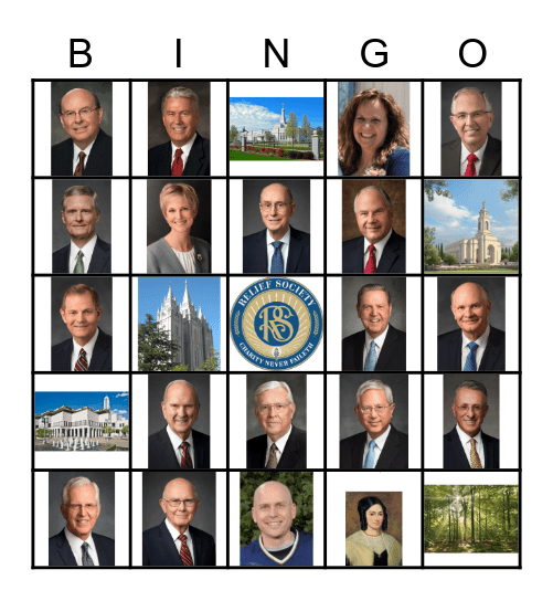 Relief Society Bingo Card