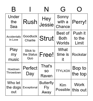 Disney Movie Throwbacks Bingo Card
