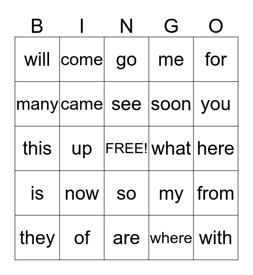 Journeys Kinder Lesson 10  - 20 Bingo Card