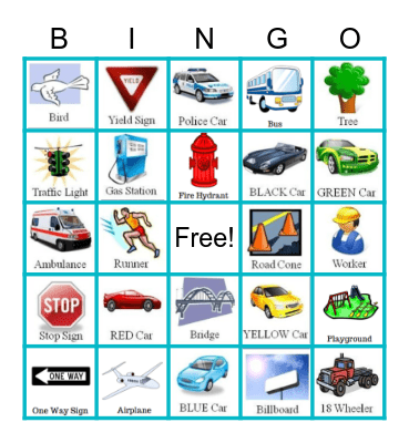On The Road Again Bingo Card