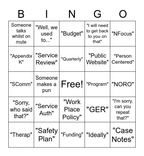 TEAM WADE BINGO Card