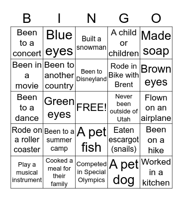 FIND SOMEONE WHO HAS... Bingo Card