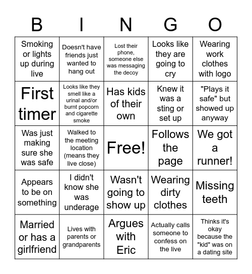 CHOMO BINGO Card