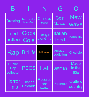 Danielle Bingo! Bingo Card