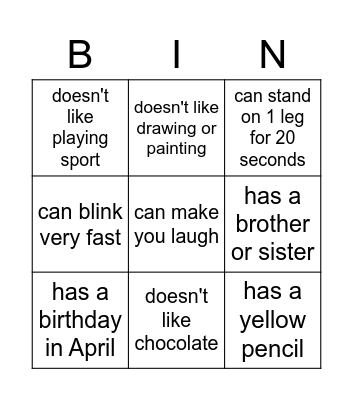 Find someone who... Bingo Card