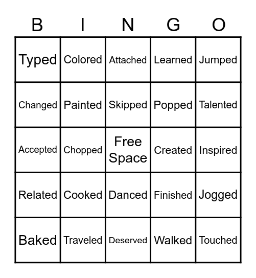 ED endings Bingo Card