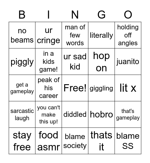 Amaan Khan Bingo Card