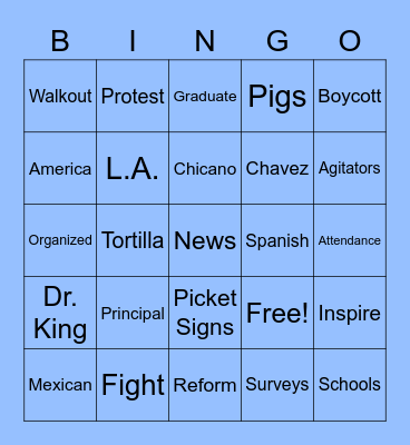 Walkout Bingo Card