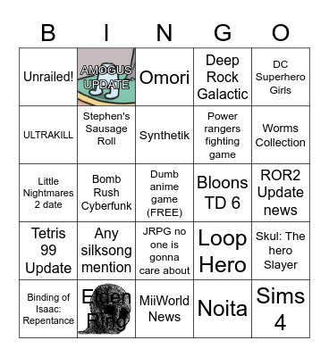 NINTENDO INDIE PRESENTATION APRIL 13TH 2021 Bingo Card