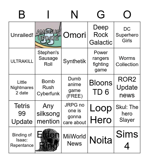 NINTENDO INDIE PRESENTATION APRIL 13TH 2021 Bingo Card