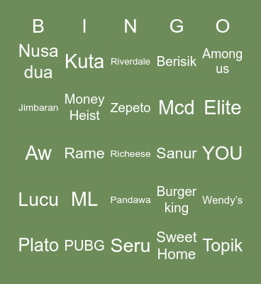LILIS PUNYA Bingo Card