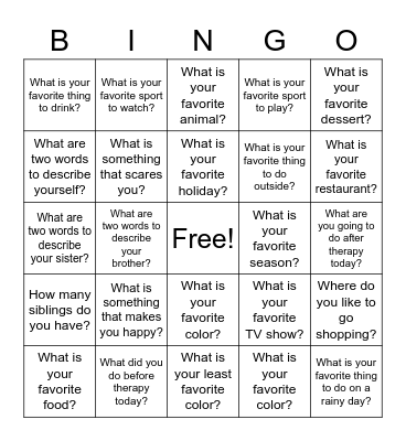Bingo Card
