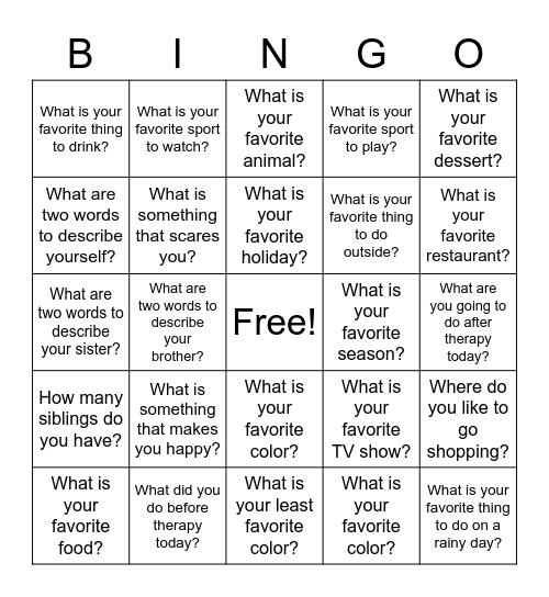 Bingo Card