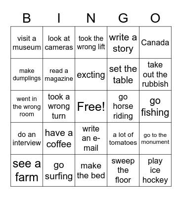 SPEC5A Bingo Card